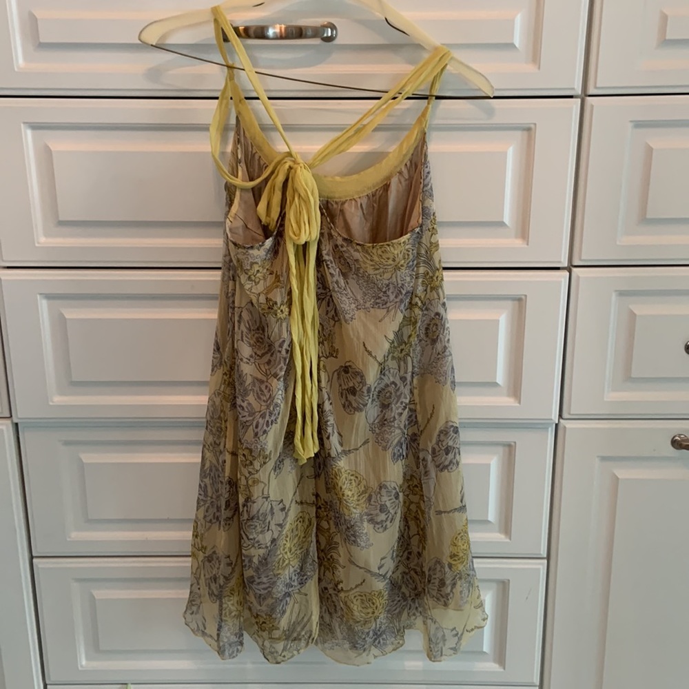 For Love and Liberty Size Small yellow floral racerback dress - Picture 3 of 4